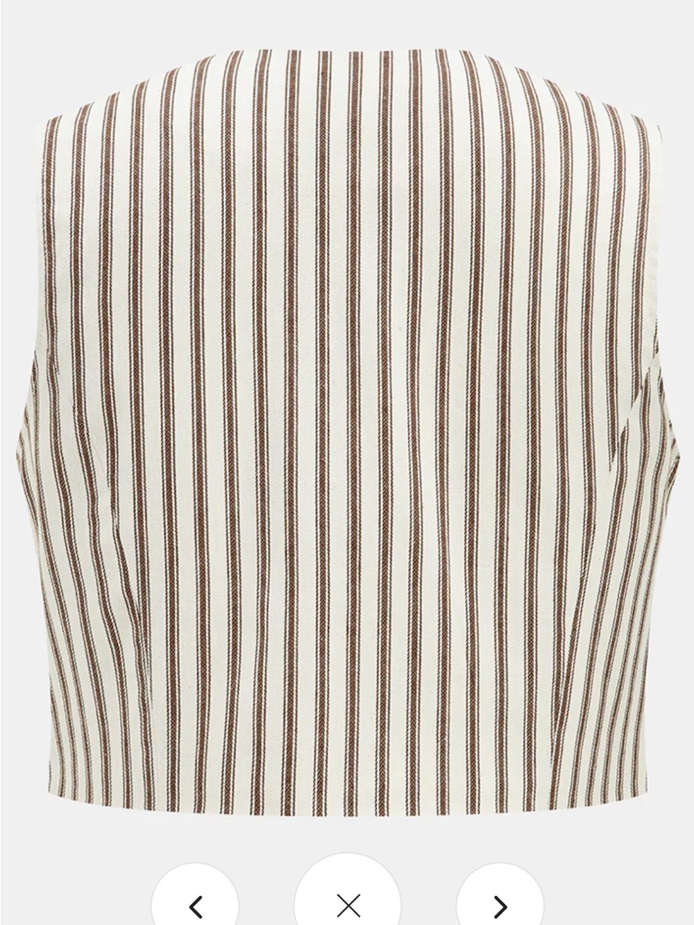 Commense Cream and Brown Striped Crop Top & Midi Skirt Set - Picture 3 of 6